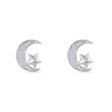 Moon & Star Stud Earrings