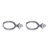 Trio CZ Dangle Drop Hoop Earring