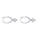 Dangle Drop Hoop Earring Trio Cubic Zirconia 925 Sterling Silver Wholesale