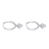 Trio CZ Dangle Drop Hoop Earring