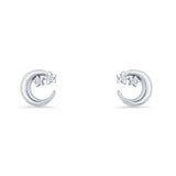 Crescent Moon & Stars Stud Earring