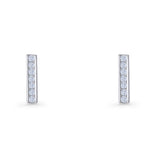 Bar CZ Stud Earrings