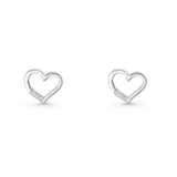 Minimalist Open Heart Stud Earrings