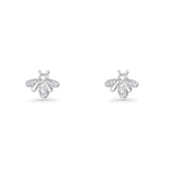 Vintage Style Bee CZ Stud Earrings