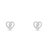 Twisted Heart Stud Earrings