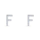 Initial F Stud Earring