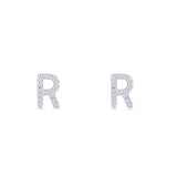 Initial R Stud Earring