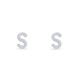 Initial S Stud Earring