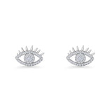 Cluster CZ Eye Stud Earrings