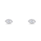 Round CZ Evil Eye Earrings