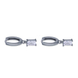 Emerald Cut Hoop Earring