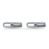 Paperclip Dangle Drop Hoop Earring