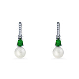 Drop Dangle CZ Stud Earrings