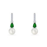 Drop Dangle CZ Stud Earrings