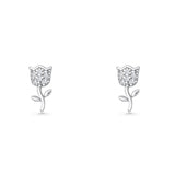 Tulip Rose Flower Stud Earring