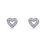 Open Heart CZ Stud Earring