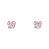 Butterfly Stud Earring 5mm Cluster Cubic Zirconia 925 Sterling Silver