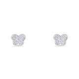 Butterfly Stud Earring 5mm Cluster Cubic Zirconia 925 Sterling Silver Wholesale