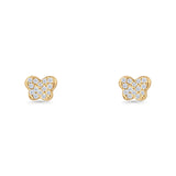Butterfly Stud Earring 5mm Cluster Cubic Zirconia 925 Sterling Silver