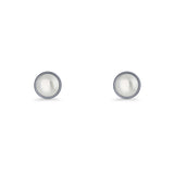 Freshwater Pearl 4.5mm Solitaire Small Stud Earrings 925 Sterling Silver
