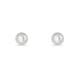 Freshwater Pearl 4.5mm Solitaire Small Stud Earrings 925 Sterling Silver