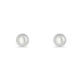 Freshwater Pearl 4.5mm Solitaire Stud Earrings 925 Sterling Silver Wholesale