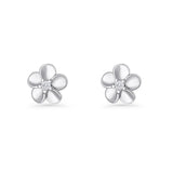 Flower Stud Earrings Cubic Zirconia 7.9mm 925 Sterling Silver Wholesale