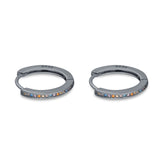 Round 20mm Multicolor Cubic Zirconia Huggie Hoop Earrings 925 Sterling Silver