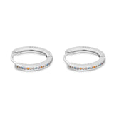 Round 20mm Multicolor Cubic Zirconia Huggie Hoop Earrings 925 Sterling Silver Wholesale