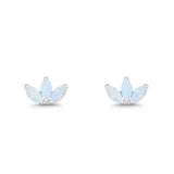 Triple Marquise Lab Created White Opal Stud Earrings 925 Sterling Silver Wholesale