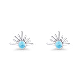 Round 7.5mm Sunset Stud Earring Larimar 925 Sterling Silver Wholesale