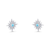 Starburst Stud Earring 10.7mm Larimar 925 Sterling Silver Wholesale