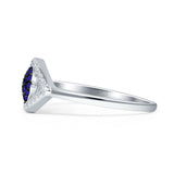 Evil Eye Blue Sapphire CZ Ring