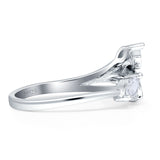 Marquise 9mm Branch Leaf Style Cubic Zirconia Ring 925 Sterling Silver Wholesale