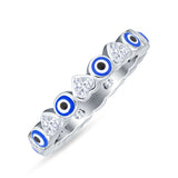 Heart CZ Evil Eye Ring