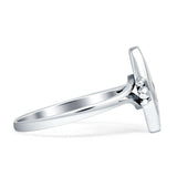 Art Deco Marquoise Oxidized White Buffalo Turquoise Vintage Style Ring 925 Sterling Silver
