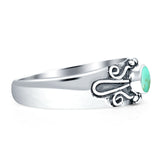 Oval 7mm Turquoise Oxidized Filigree Celtic Ring 925 Sterling Silver Wholesale