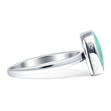 Oval 10mm Turquoise Oxidized Solitaire Ring 925 Sterling Silver Wholesale