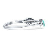 Round 10mm Turquoise Twisted Rope Feather Ring Oxidized 925 Sterling Silver Wholesale