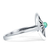 Turquoise Round 14mm Compass Ring Oxidized 925 Sterling Silver Wholesale