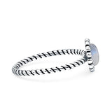 Beaded Halo Twisted Rope Ring