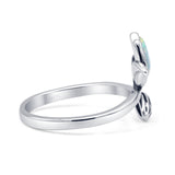 Pear Lab Created White Opal Lotus Ring
