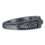 Oxidized Floral Filigree Beaded Band