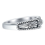 Floral Filigree Oxidized Band