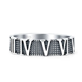 Roman Numerals Numbers Band Oxidized 925 Sterling Silver Wholesale
