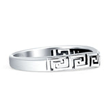 Aztec Design Greek Key Spiral Band 3mm Oxidized 925 Sterling Silver Wholesale