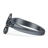 Trinity Bird Oxidized Ring