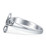 Trinity Bird Oxidized Ring