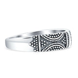 Swirl Bali Style 5mm Oxidized Beaded Band 925 Sterling Silver Wholesale