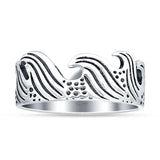 Oxidized Waves Plain Rings